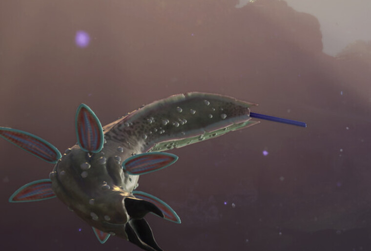 Cropped official Subnautica 2 Steam screenshot showing a scanner-view fauna subject.