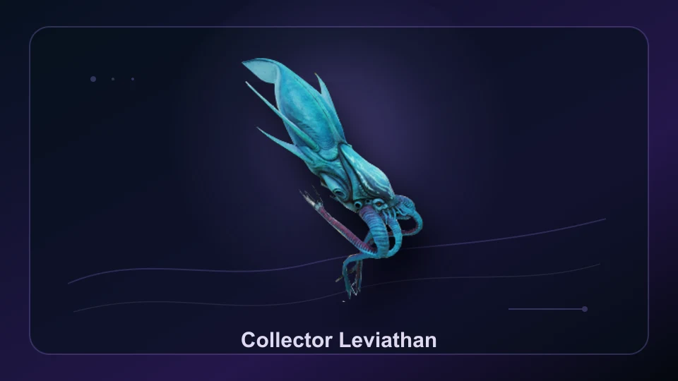 Subnautica 2 Collector Leviathan creature render for the apex-threat card.