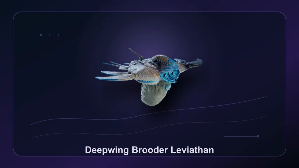 Subnautica 2 Deepwing Brooder Leviathan creature render for the leviathan watch card.