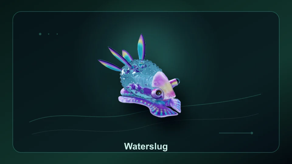 Subnautica 2 Waterslug creature render for the safe starter fauna card.
