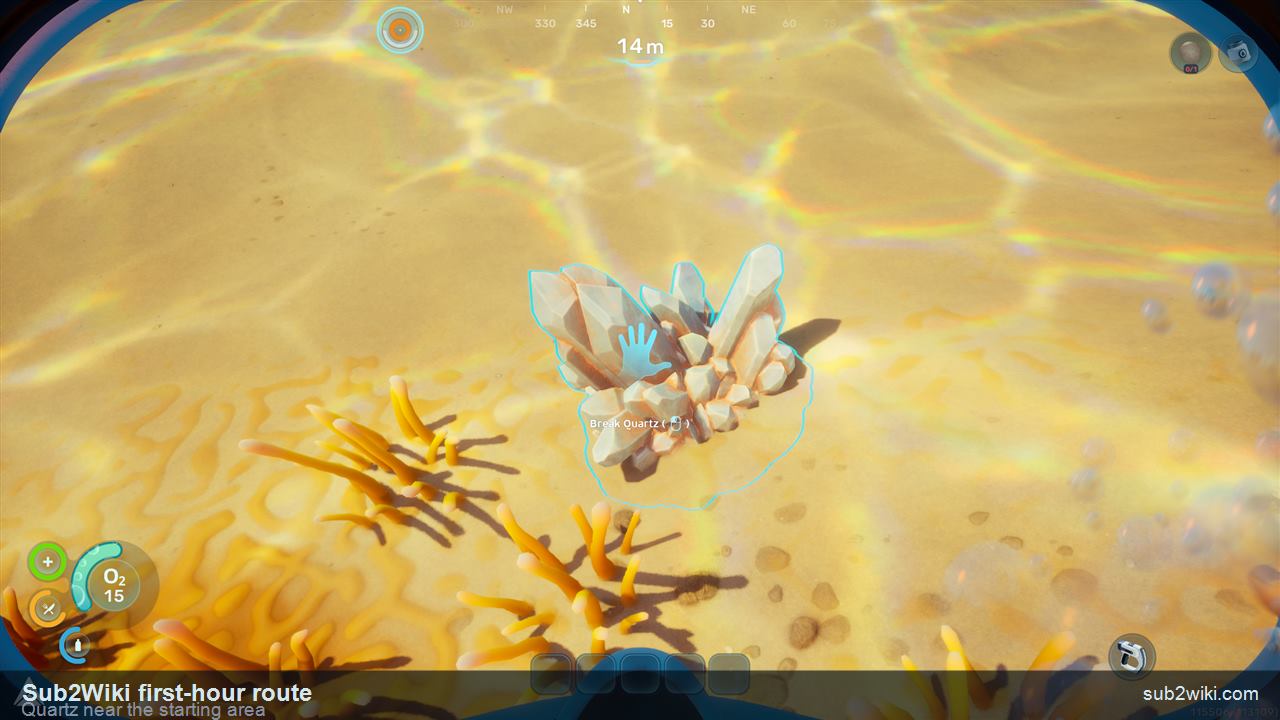 Subnautica 2 Quartz pickup near the first post-prologue area.