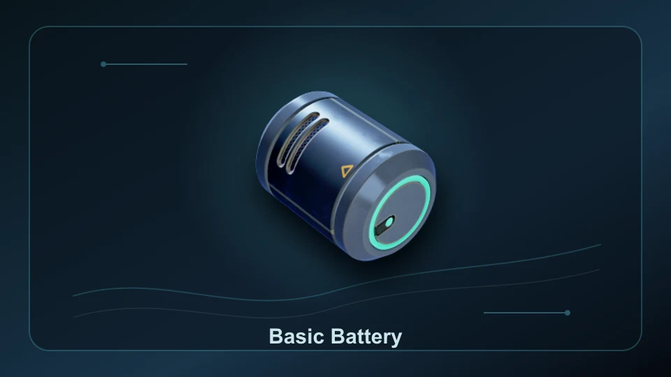 Subnautica 2 Basic Battery item render for item lookup and route planning.