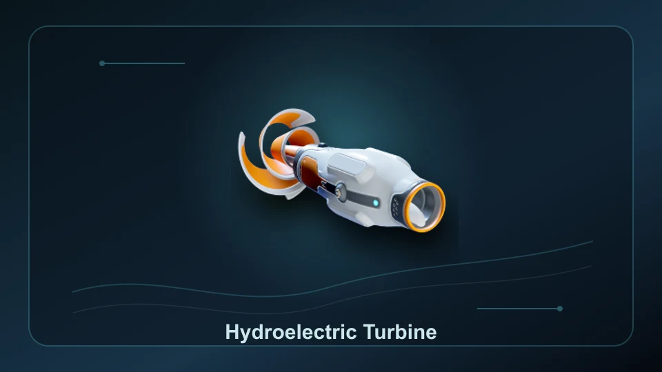 Subnautica 2 Hydroelectric Turbine item render for item lookup and route planning.