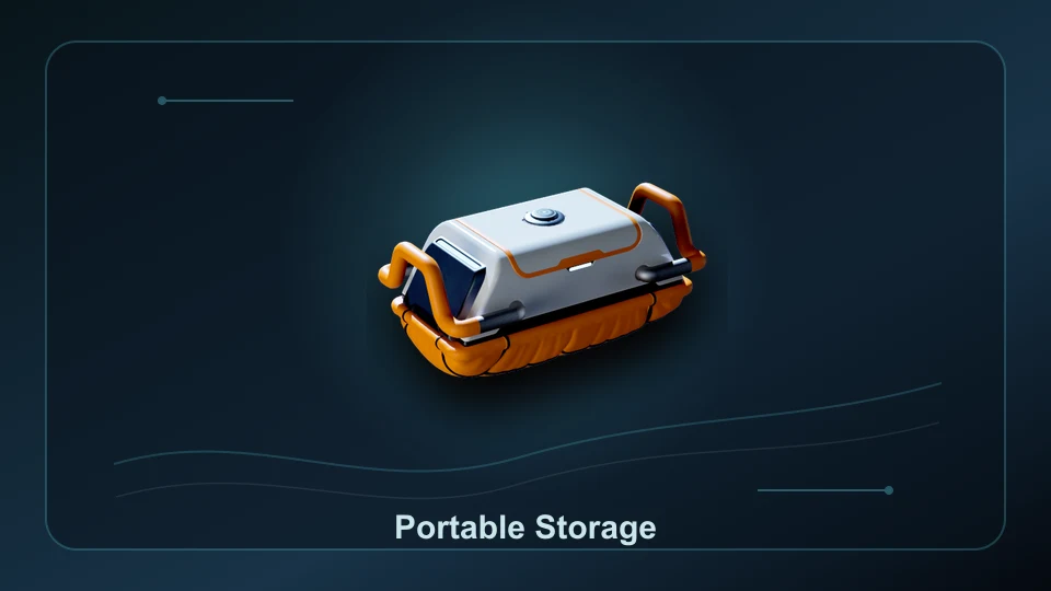 Subnautica 2 Portable Storage item render for item lookup and route planning.