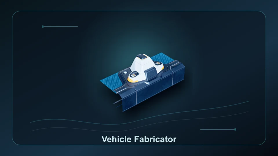 Subnautica 2 Vehicle Fabricator item render for item lookup and route planning.
