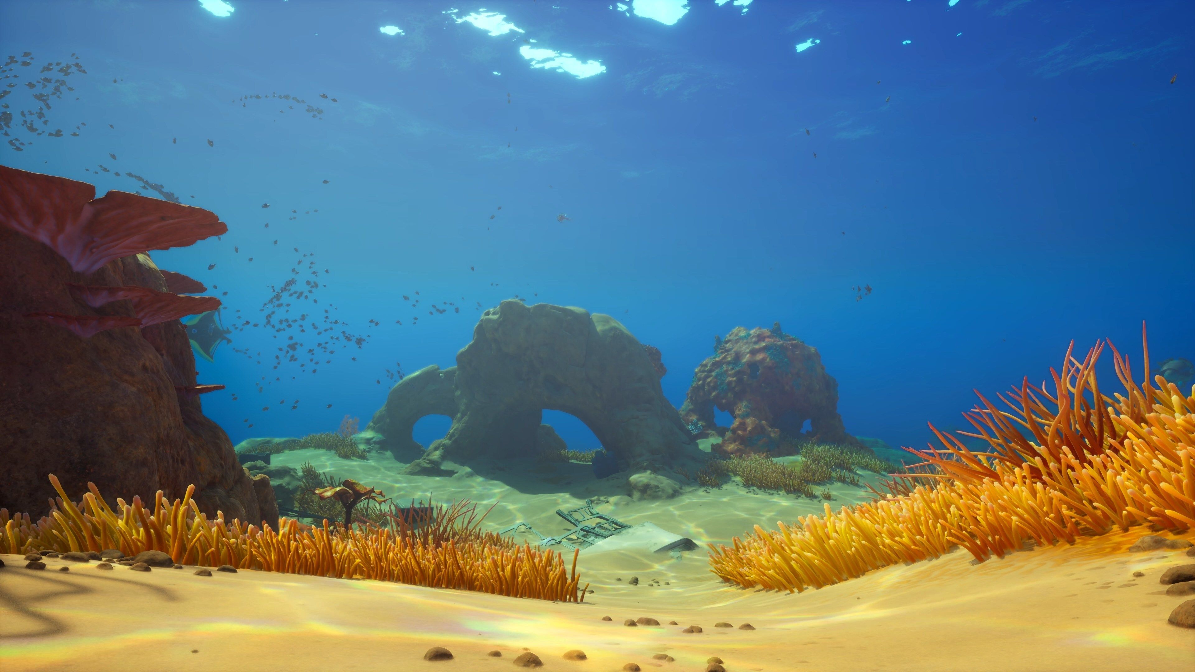 Official Unknown Worlds Subnautica 2 calm reef image used for Basic Battery and starter power planning.