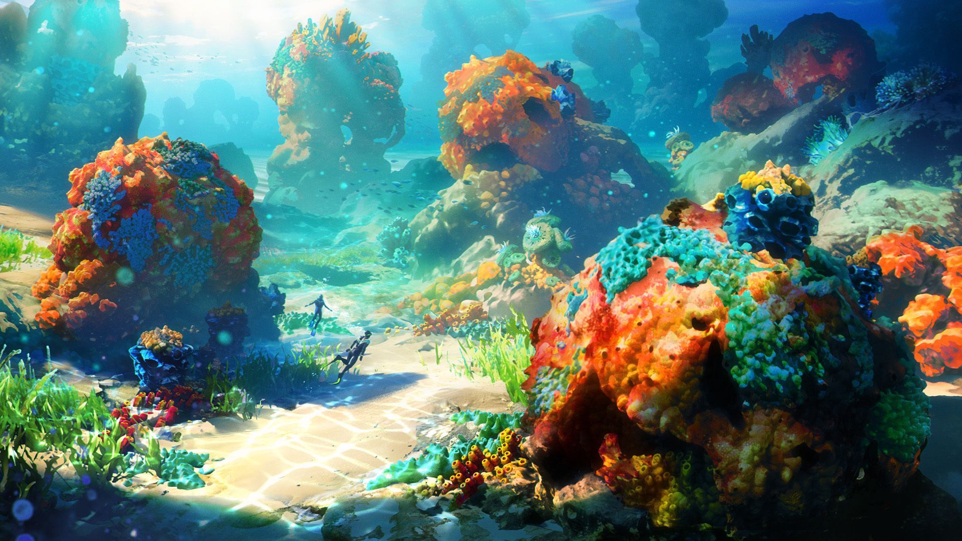 Official Unknown Worlds Subnautica 2 Coral Gardens concept art used for Quartz and Glass planning.
