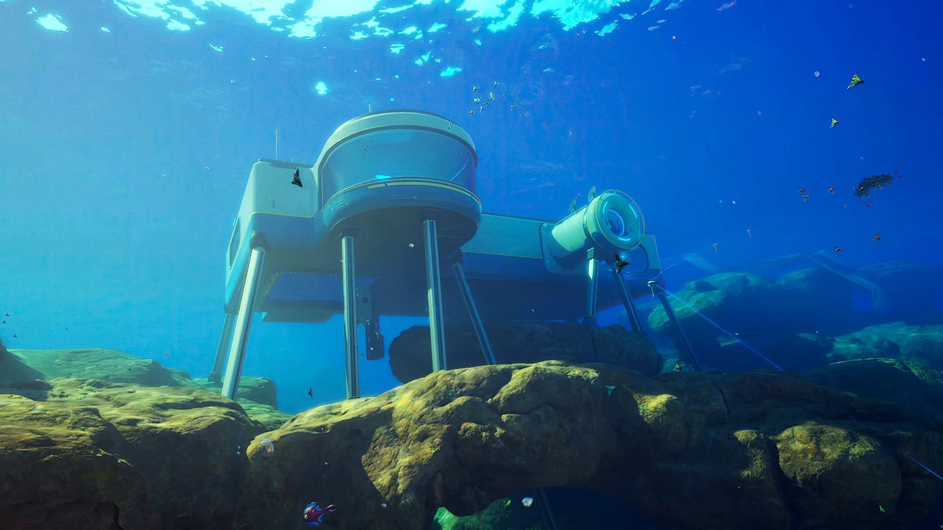 Official Unknown Worlds Subnautica 2 base-building image used for refund and relocation planning.