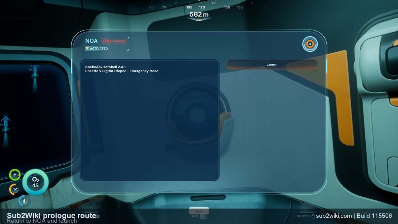 Subnautica 2 prologue NOA Launch prompt
