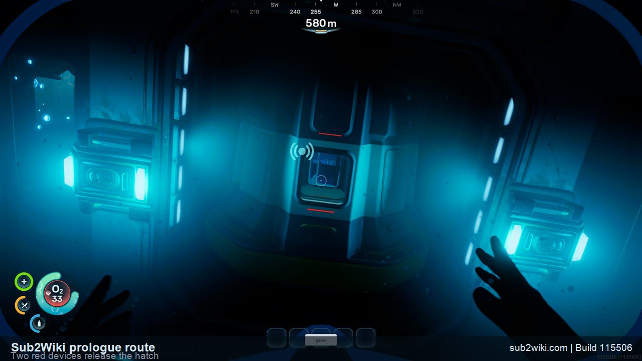 Subnautica 2 prologue release devices turned blue after activation with the hatch open.