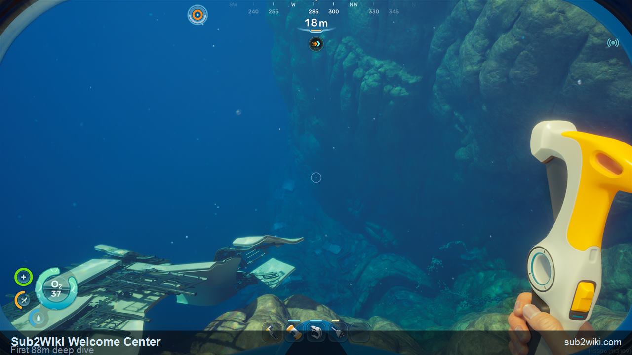 Subnautica 2 first 88 metre deep seep detour near the southwest wreck.